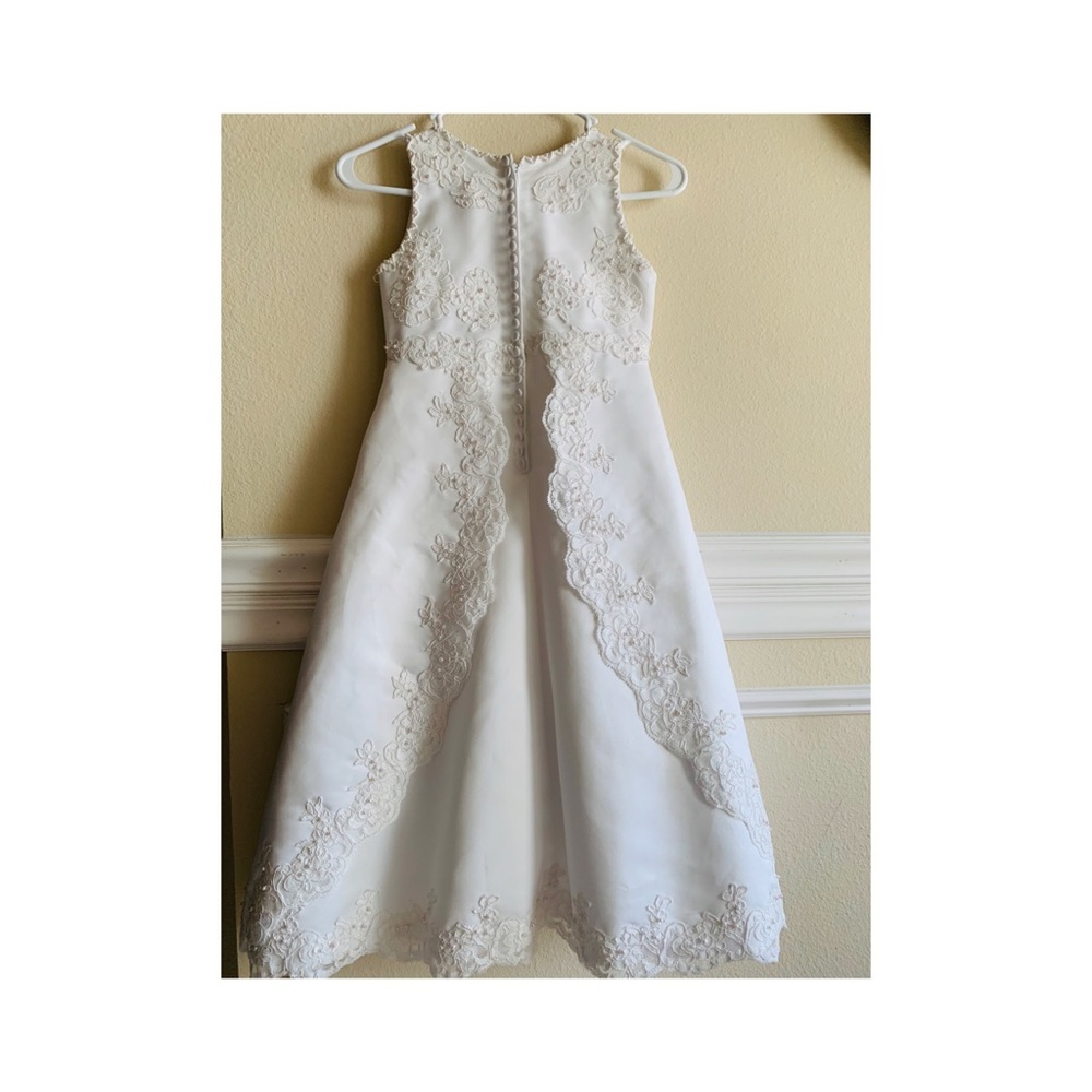 Gorgeous satin dress with beading - First Communion/Flower Girl